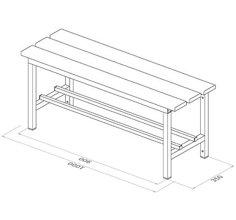 Panca spogliatoio in acciaio PA21001