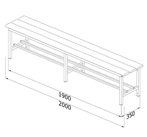 Panca spogliatoio in acciaio PA21001