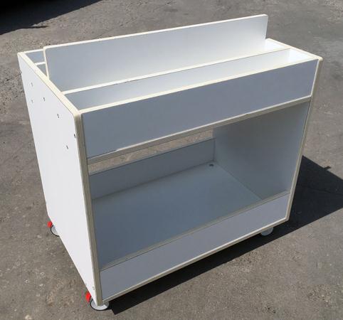 Carrello porta libri in laminato bianco CA0105X